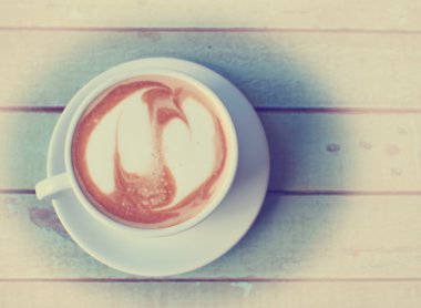 Kalpler latte sanat kahve Kupası grunge vintage tarzı ahşap tablo