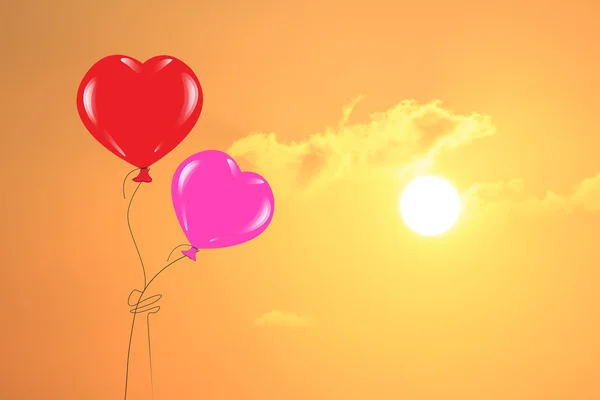 Ballons en forme de coeur — Photo