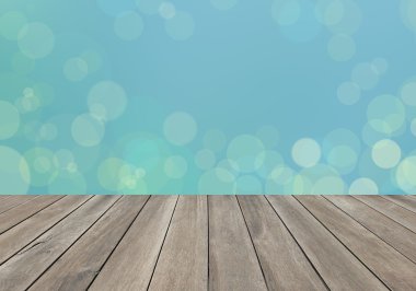 Ahşap zemin ve bokeh arkaplan