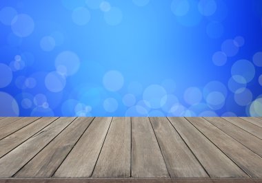 Ahşap zemin ve bokeh arkaplan