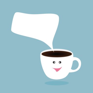 Hot coffee cup and bubble,happy coffee break