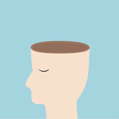 Open your mind concept,head open design