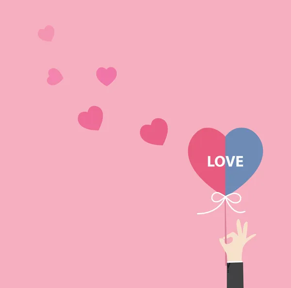 Hand holding valentines love heart icon design — Stock fotografie