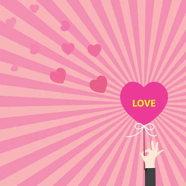 Hand giving valentines love heart icon design — Φωτογραφία Αρχείου