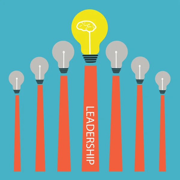 Lightbulb on graph leadership conceptual — Stockfoto