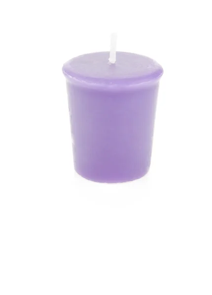 Violet candle on white — Stock Photo, Image