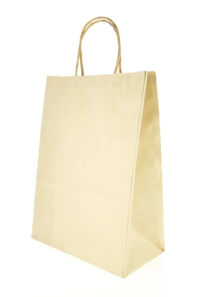 Brown paper bag on white — Stock Photo, Image