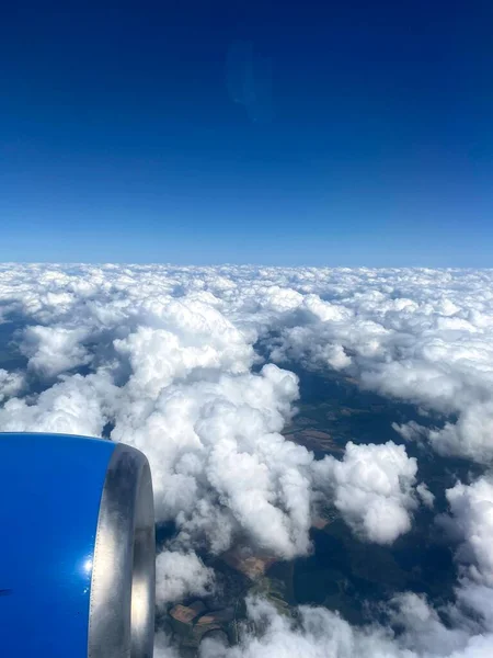 Flying Clouds Flying Clouds Flying Cloud Blue Cloud Seen Plane — Stock Photo, Image