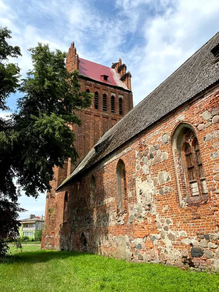 Allenburg Εκκλησία Στο Χωριό Druzhba Χτίστηκε Από Τον Μεγάλο Πλοίαρχο — Φωτογραφία Αρχείου