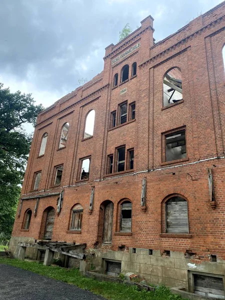 Pemandangan Bangunan Pabrik Gerdauen Tahun 1909 Konstruksi Zheleznodorozhnyj Wilayah Kaliningrad Stok Gambar Bebas Royalti