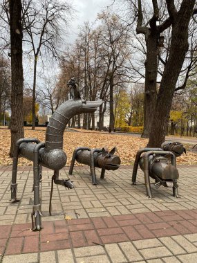 Lipetsk, Lipetsk bölgesi, Rusya: heykel bileşimi üst park