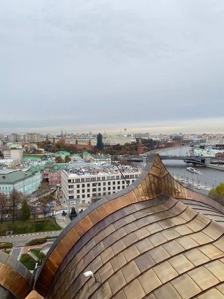 Panorama Över Moskva Utsikt Från Observationsdäcket Kristus Frälsarens Katedral — Stockfoto