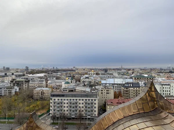 Panorama Moskwy Widok Tarasu Widokowego Katedry Chrystusa Zbawiciela — Zdjęcie stockowe