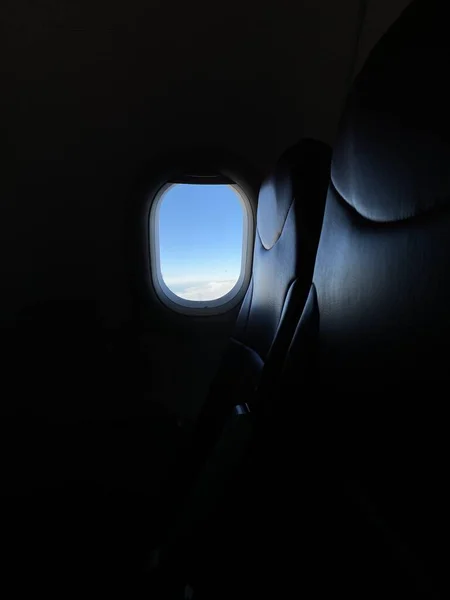 Asiento Ventana Del Avión Dentro Una Aeronave —  Fotos de Stock