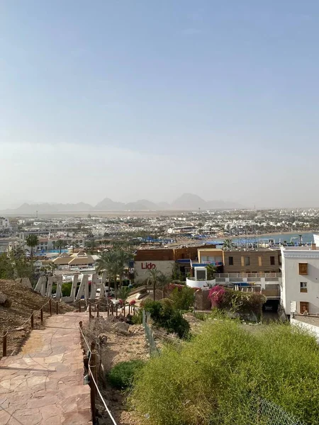 Mısır 'ın Sharm El Sheikh tatil köyü. Naama Körfezi ve Körfez Bölgesi.