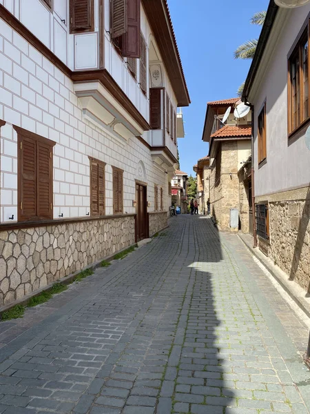 Straßen Der Altstadt Kaleici Antalya Türkei Altes Zerstörtes Haus Traditionellen — Stockfoto