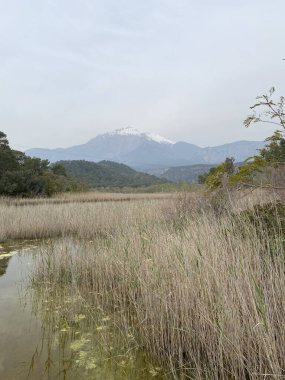 Antalya 'nın antik Phaselis kentindeki dağlarda rezervuarlar.