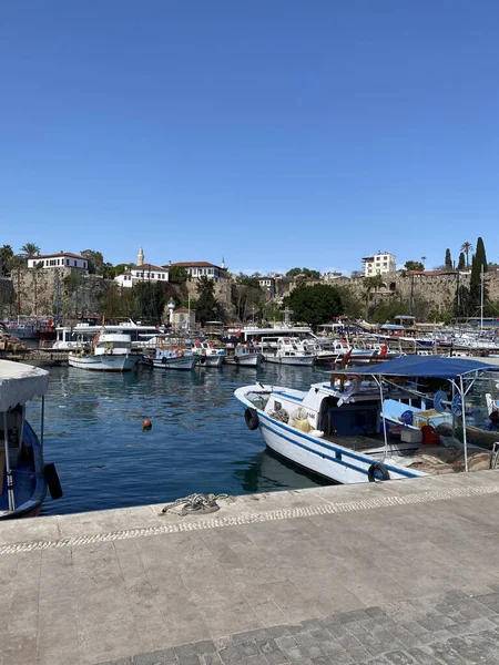 Vieux Port Antalya Port Avec Des Navires Des Bateaux Par — Photo