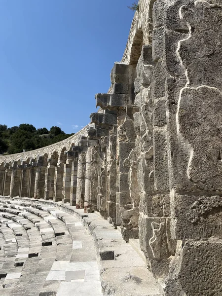 Rzymski Amfiteatr Aspendos Belkiz Antalya Turcja Starożytne Miasto Aspendos Aspendos — Zdjęcie stockowe