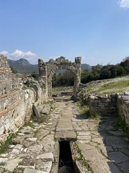 Aspendos Roma Amfi Tiyatrosu Belkiz Antalya Türkiye Aspendos Antik Şehir — Stok fotoğraf