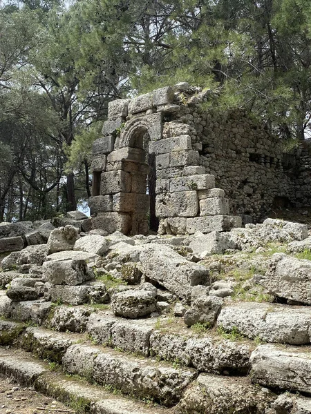 Kilátás Nekropolisz Része Phaselis Ősi Város Kemer Antalya Ősi Romok — Stock Fotó