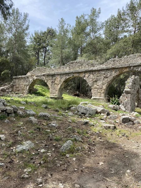 Antalya Kemer Indeki Phaselis Antik Şehrinin Nekropolis Bölümünden Bir Görüntü — Stok fotoğraf