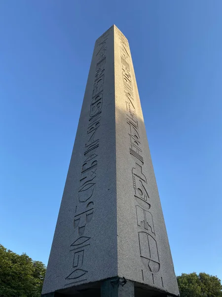 Istanbul Sultanahmet Türkei Obelisk Des Theodosius Dikilitas Mit Hieroglyphen Auf — Stockfoto