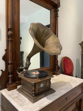 Çalışan Gramofon Oynatıcı Gramofon Vintage 