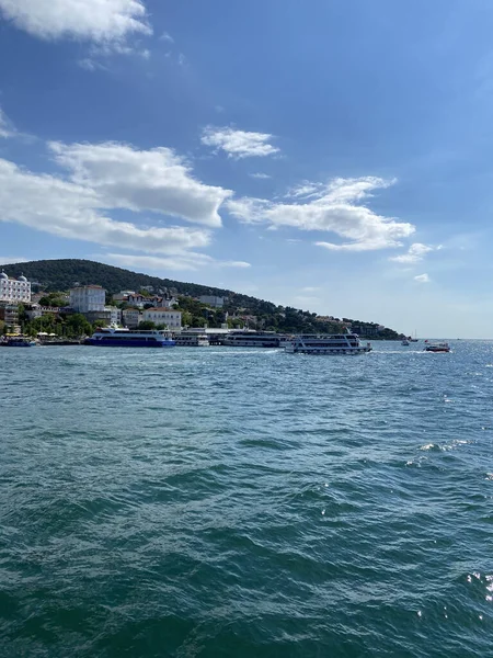 Stanbul Daki Marmara Denizi Nden Prensler Adaları Manzarası Tarihi Binalar — Stok fotoğraf