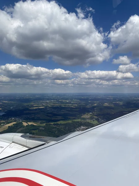 Wing Airplane Airport View Aircraft Window Istanbul Airport Turkish Airlines — Stok fotoğraf