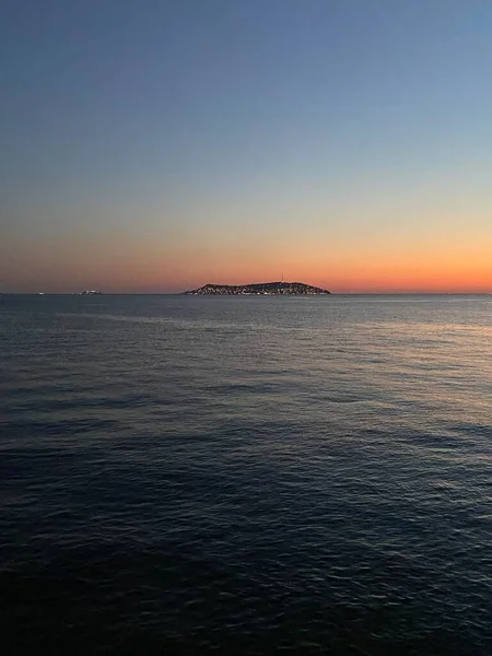 Sonnenuntergang Mit Blick Auf Die Küste Von Maltepe Istanbul Reise — Stockfoto