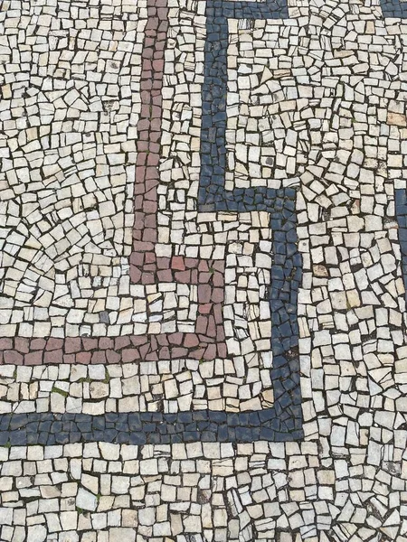 Paving Stones City Texture Typical Cobblestone Pavement Pattern — Stock Photo, Image