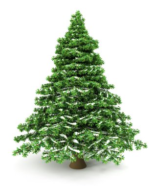 karlı Noel ağacı