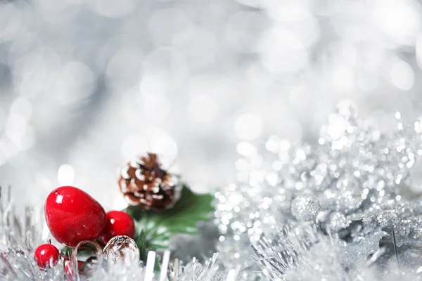 Silver Christmas background — Stock Photo, Image