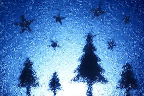Noel ağaçları ve yıldızları — Stok fotoğraf