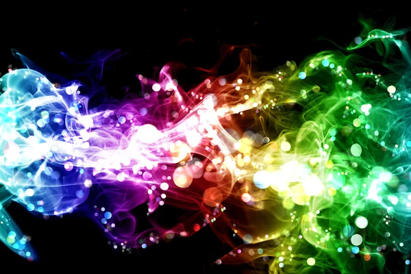 Colorful smoke with lights — Stock Photo, Image