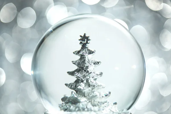 Snow globe with Christmas tree — Stock Photo, Image