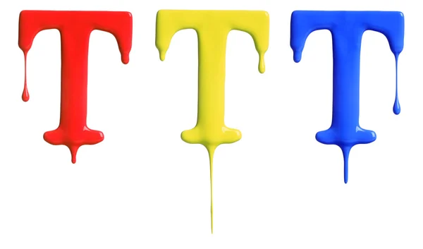 Farba kapie alfabet — Zdjęcie stockowe