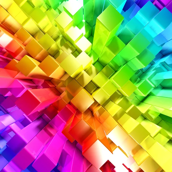 Regnbåge av färgglada blocken — Stockfoto