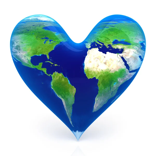 Earth in the shape of a heart — Stock Photo, Image