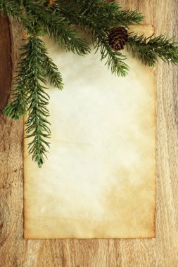 Noel süslemeleri ile boş kağıt