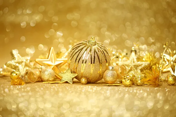 Golden Christmas background — Stock Photo, Image