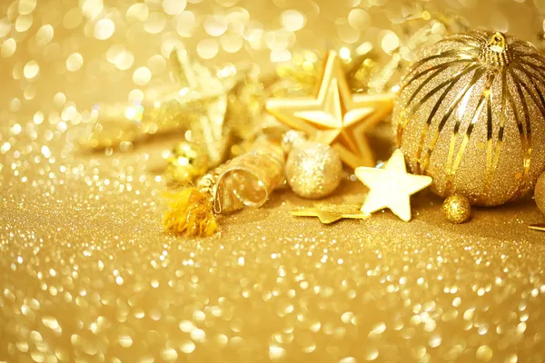 Zlaté vánoční pozadí — Stock fotografie