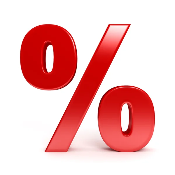 Sinal percentual vermelho — Fotografia de Stock