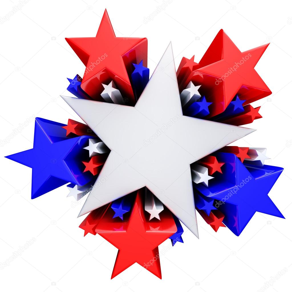Red, white and blue stars