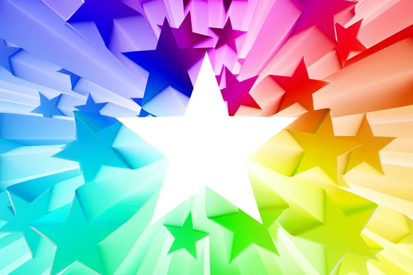 Renkli seri çekim yıldız — Stok fotoğraf
