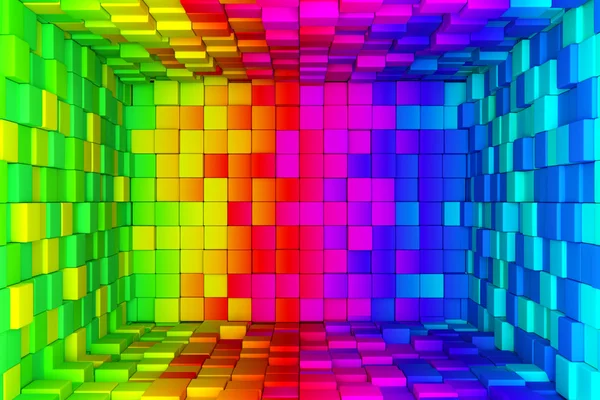 Arco iris de cajas de colores — Foto de Stock