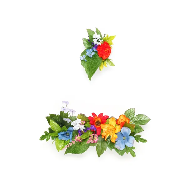 Período y guion hecho de hojas y flores —  Fotos de Stock