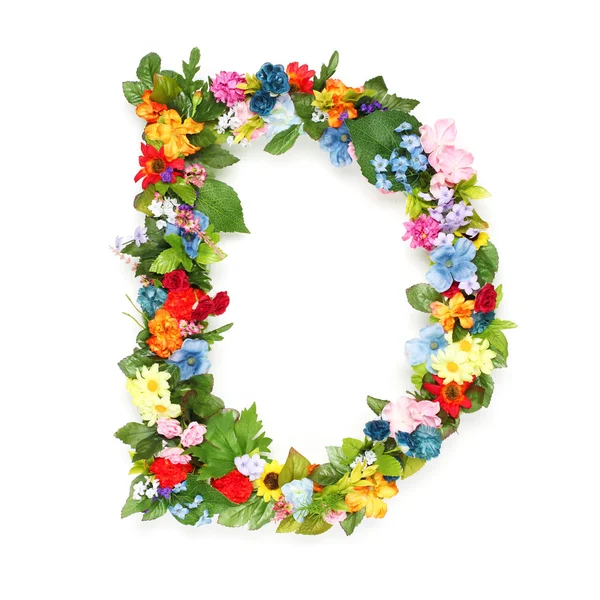 Cartas hechas de hojas y flores — Foto de Stock