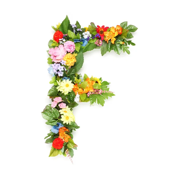 Cartas hechas de hojas y flores — Foto de Stock